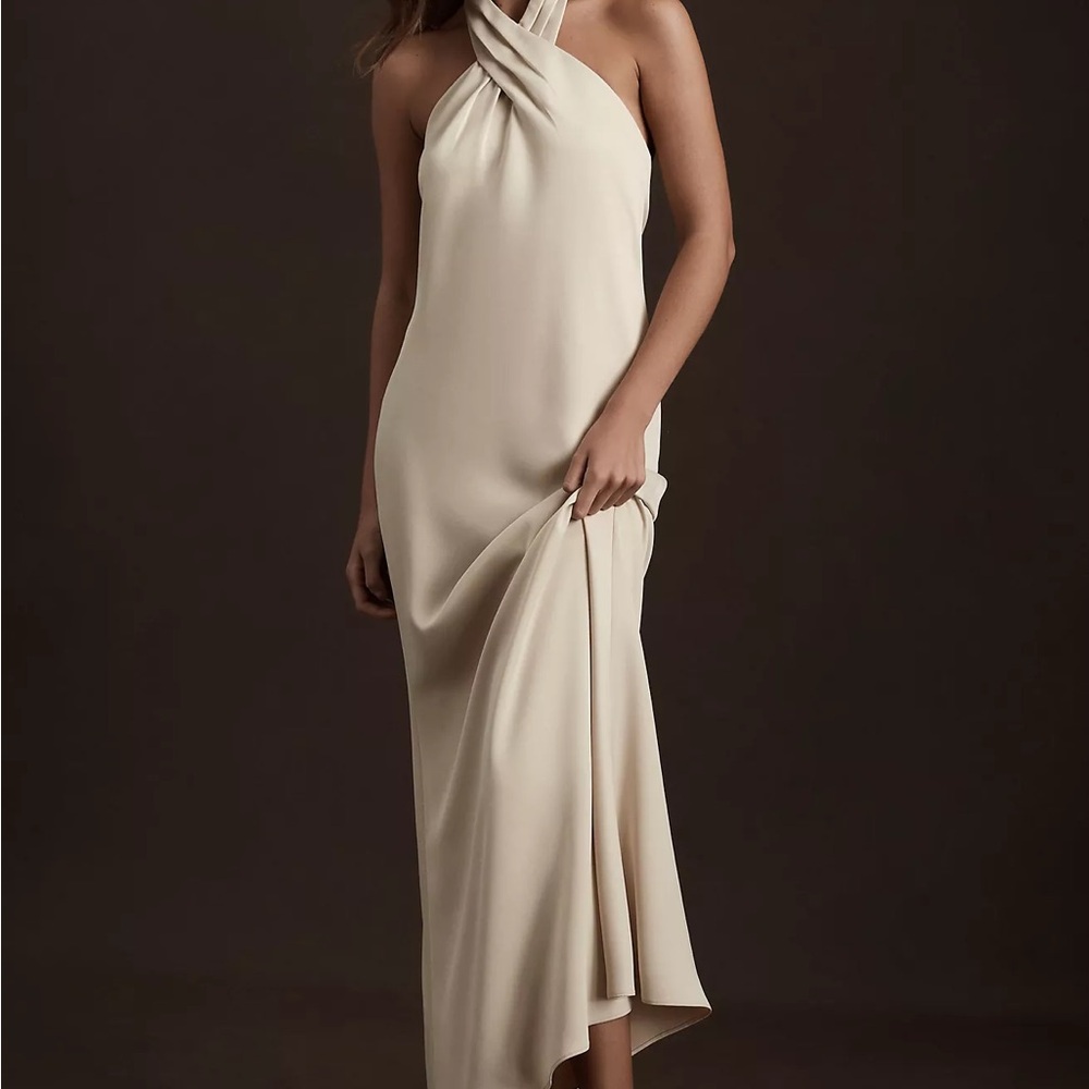 BHLDN RUBY TWIST
HALTER SATIN GOWN